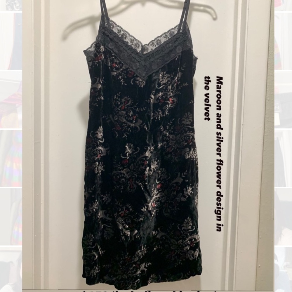 Vintage 90s Betsey Johnson velvet & lace mini dress